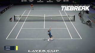 TIEBREAK  Roger Federer Vs Grigor Dimitrov I Laver Cup Arena I Expert Difficulty PS5 [upl. by Whiteley]