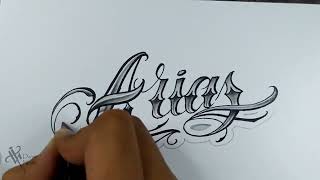 Como Dibujar Lettering ARIAS 🔯 Drawing lettering Chicano Lettering lettering humor [upl. by Torre]