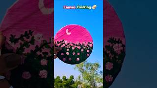 Small canvas flower painting🎨🌸 shortsfeed painting youtube ytshort viral tending fly art [upl. by Ygiaf]