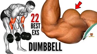 22 BEST BICEPS WORKOUT WITH DUMBBELLS ONLY AT HOME TO GET BIGGER ARMS FAST [upl. by Gniliem]