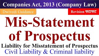 Misstatement of Prospectus Liability for Misstatement of Prospectus Civil and Criminal liability [upl. by Sterrett]