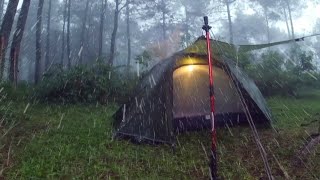 CAMPING IN THE RAIN • RELAXING CAMPING IN HEAVY RAIN • ASMR [upl. by Yerffeg316]