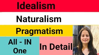 Idealism Naturalism Pragmatism Philosophy of EducationBEdMEdCTETTETsWestern philosophy [upl. by Rebmyk109]