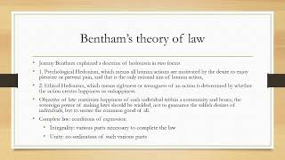 Bentham Theory of LawChapter 1Jurisprudence Interpretation amp General LawsExecutive Programme [upl. by Zelten]