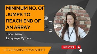 Minimum number of jumps to reach end of an array in Python  450 Question  Love Babbar Sheet [upl. by December830]