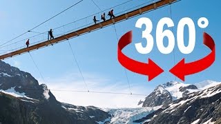 360° walk  «Trift» suspension bridge  Swiss Alps [upl. by Phil]