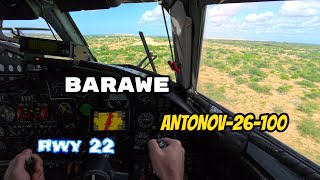 HCBW RWY 22 BARAWE Final approach Landing Unpaved RunwayAIRPLANE ANTONOV268К Insta360ace pro [upl. by Britton]