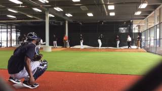 Yankees closer Aroldis Chapman throws 1st bullpen of 2017 [upl. by Kerred]