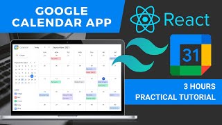 Google Calendar Clone with React  React Hooks React Context and Tailwind [upl. by Novahs]