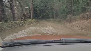 Driving through flood water near Pateley Bridge in February 2022 [upl. by Goulet445]