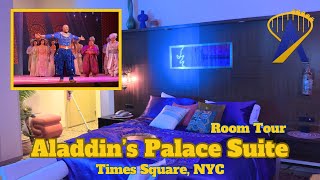 Aladdins Times Square Palace Suite Tour and a Glimpse at Broadway Show [upl. by Vyky]