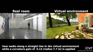 Redirected Walking in Virtual Environments curvature gain [upl. by Eiser499]