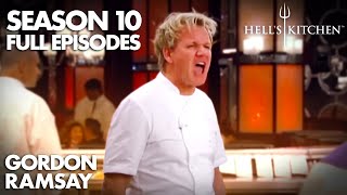 ITS FING RAW  Hells Kitchen  Season 10  Episodes 1 2 3  Gordon Ramsay [upl. by Huber]