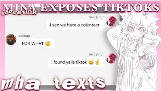 Mina exposes tiktoks   part 1  BNHA texts [upl. by Jestude398]