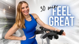 30minute MOODBOOSTING HIIT Cardio Indoor Cycling Workout [upl. by Eehsar]