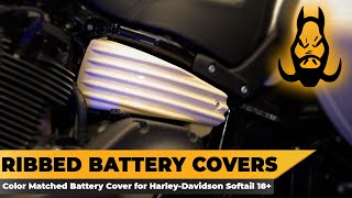 HOGWORKZ® Color Matched Ribbed Battery Covers for HarleyDavidson® Softail 1824 [upl. by Bundy]