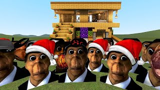 Obunga Family Vs Minecraft Houses  Garrys Mod [upl. by Josie]