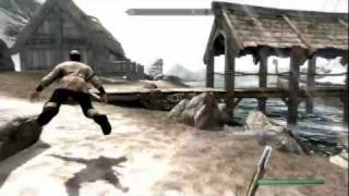 Funny Skyrim Glitch Skyswimming [upl. by Longwood301]