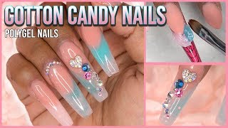 Polygel Nails Tutorial  Marble Nails  Nail Forms  Nails at Home  For Beginners  Gelish Polygel [upl. by Hafeetal]