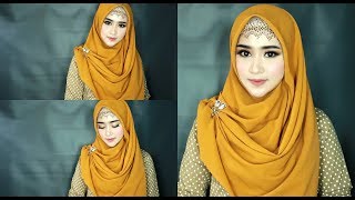 HIJAB TUTORIAL SEGI EMPAT MENUTUP DADA 2019 TREN KEKINIAN  HIJAB PESTA ACARA RESMI [upl. by Aniral]