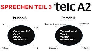 TELC A2 Almanca Sınavı Konuşma 3Bölüm Sprechen Teil 3 etwas aushandelnetwas zusammen planen 8 [upl. by Sorcha354]