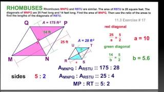 Ratio of Areas of similar polygons Sample Exercises  113B [upl. by Eelam554]