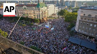 Serbians protest against Rio Tinto over a proposed lithium mine [upl. by Ainnat33]