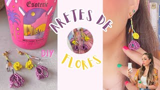 Aretes de FLORES hechas con CHAQUIRA DIY  Aretes de Tulipanes 🌷 Precioso diseño floral [upl. by Ybot855]