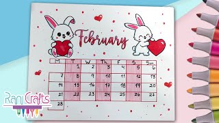 DIY  FEBRUARY CALENDAR  Bullet Journal decoration organization ideas  EASY [upl. by Ainaled97]