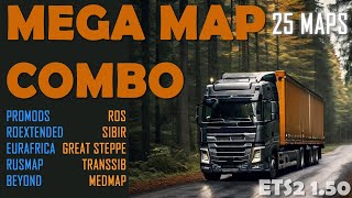 Mega Map Combo for ETS2 150  25 maps 75 files fixes and connections  Tutorial and links [upl. by Llednor]