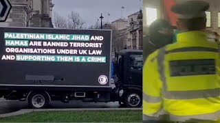 Islamists ATTACK Pro Jewish Billboard Van In London [upl. by Aksehcnarf]