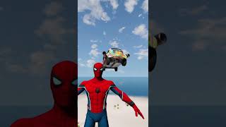 Cars vs Spiderman 🗿🚗 beamngdrive cargames shorts [upl. by Nennarb587]