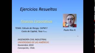 Ejercicios Resueltos CAPM Tasa r wacc y Betas Finanzas Corporativas [upl. by Lisette]