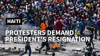 Haiti Protesters take to the streets of the capital PortauPrince  AFP [upl. by Arleyne]