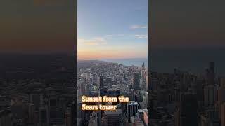 Sunset from the Sears tower chicago sunset searstower [upl. by Aleakam]