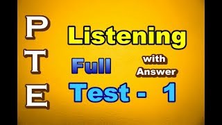 PTE Listening full Test1 practice with ANSWER for PTE exam  Pearson [upl. by Megargee]