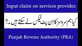 How to claim input tax of services  Punjab Revenu Authority sales tax return  Tax challan create [upl. by Teiluj]