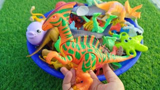 Learn 40 name of DINOSAUR Sea Animals Wild jungle zoo Animals names in English toys for kids [upl. by Virgie593]