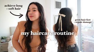 MY HAIRCARE ROUTINE FOR LONG  HEALTHY HAIR🚿🧖‍♀️ grow your hair faster amp repair damaged hair [upl. by Julee]