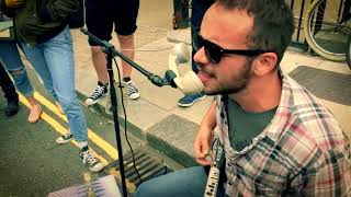 Best Tennis Racket Guitar Porcapizza Street Music [upl. by Dyrraj]