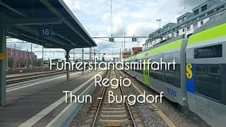 Cab ride on the Regio from Thun to Burgdorf in a BLS RABe 535 [upl. by Cyd580]