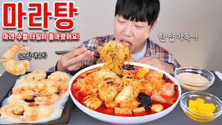 새빨간 마라탕과 통통한 크림새우 리얼사운드 먹방  Malatang Eatingshow MUKBANG ASMR [upl. by Bentley23]