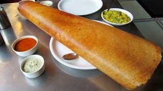 PAPER DOSA INDIAN FOOD HUGE PAPER DOSA MADE IN AN INDIAN FOOD RESTAURANT [upl. by Eniaral693]