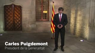 Mensaje de Puigdemont para la Diada  Catalunya [upl. by Irrabaj]