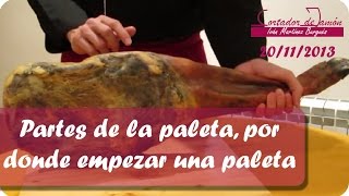 Partes de la paleta por dónde empezar una paleta en casa  Iván Martínez Cortador de jamón Teruel [upl. by Ainnet]