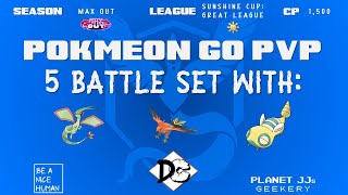 Pokémon GO PvP  Sunshine Cup Great League 5 Rounds Flygon S  Talonflame  Dunsparce [upl. by Aneerak]