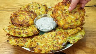 2 Kartoffeln 2 Zucchini 2 Eier Einfache und köstliche Kartoffelgericht zu  Pfannkuchen ASMR [upl. by Coward]