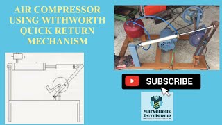 Air compressor using withworth quick return mechanism Mechanical Project [upl. by Martinsen735]