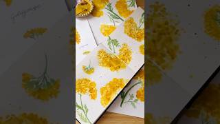 Easy Watercolor Goldgarbe mit Wattestäbchen amp Schwämmchen malen easyart art arttutorial floral [upl. by Cletus]