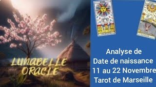 Date de naissance Du 11 au 22 Novembre🌺Tarot de Marseille 💫 [upl. by Justinian]